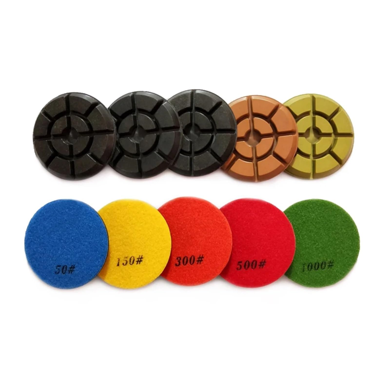 Set di 7 dischi for lucidatura a umido da 4 pollici, 100 mm, for pavimenti in cemento, terrazzo, ceramica, restauro, disco abrasivo HF10(3000)
