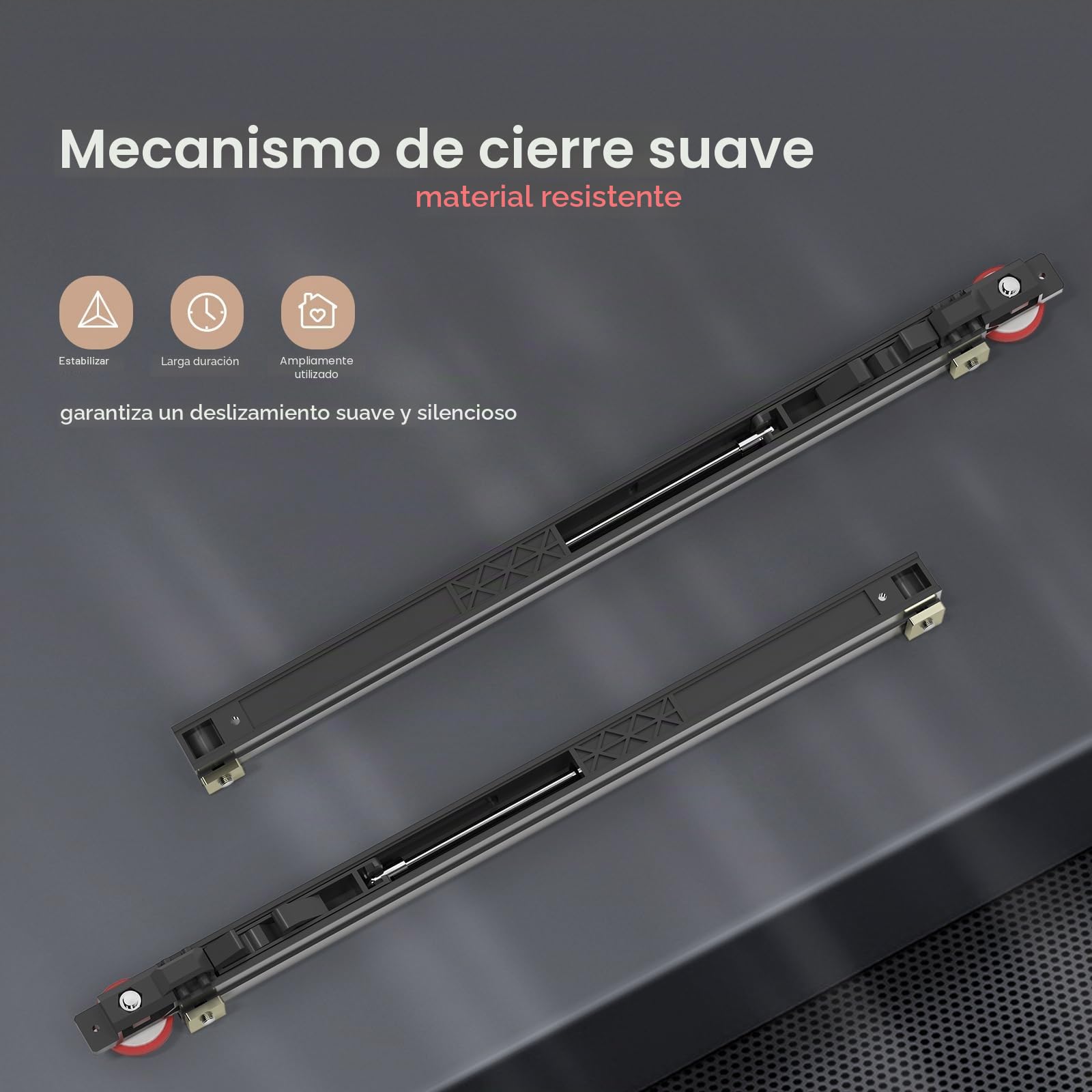 Kit de Hardware de Puerta Corredera de Granero Oculta de 32" con Mecanismo de Cierre Suave para Apertura de Pasaje de 24 Pulgadas, Hardware de Puerta Corredera Oculta, Sin Carril, Montaje en