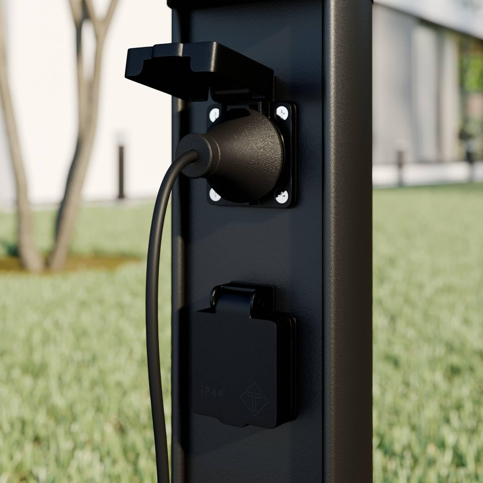 Lucande Bombillas LED baliza de jardín en antracita, luz camino exterior