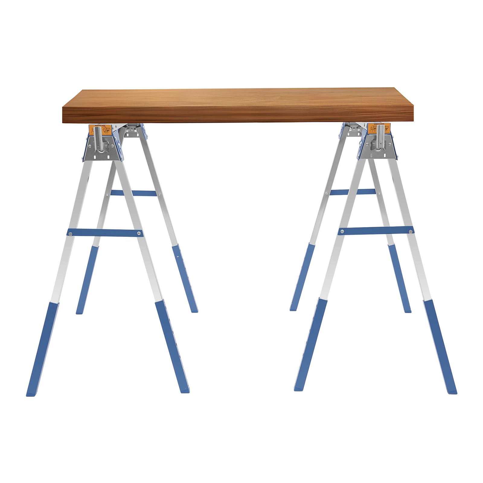 Fyssnn Workbench Saw Horse Twin Pack with 1200kg & 6 Adjustable Heights, Folding Saw Horse Tools, Trestle Table for Woodworking, Construction, Garage, Garden & Workshop Use (Blue, 2pcs)