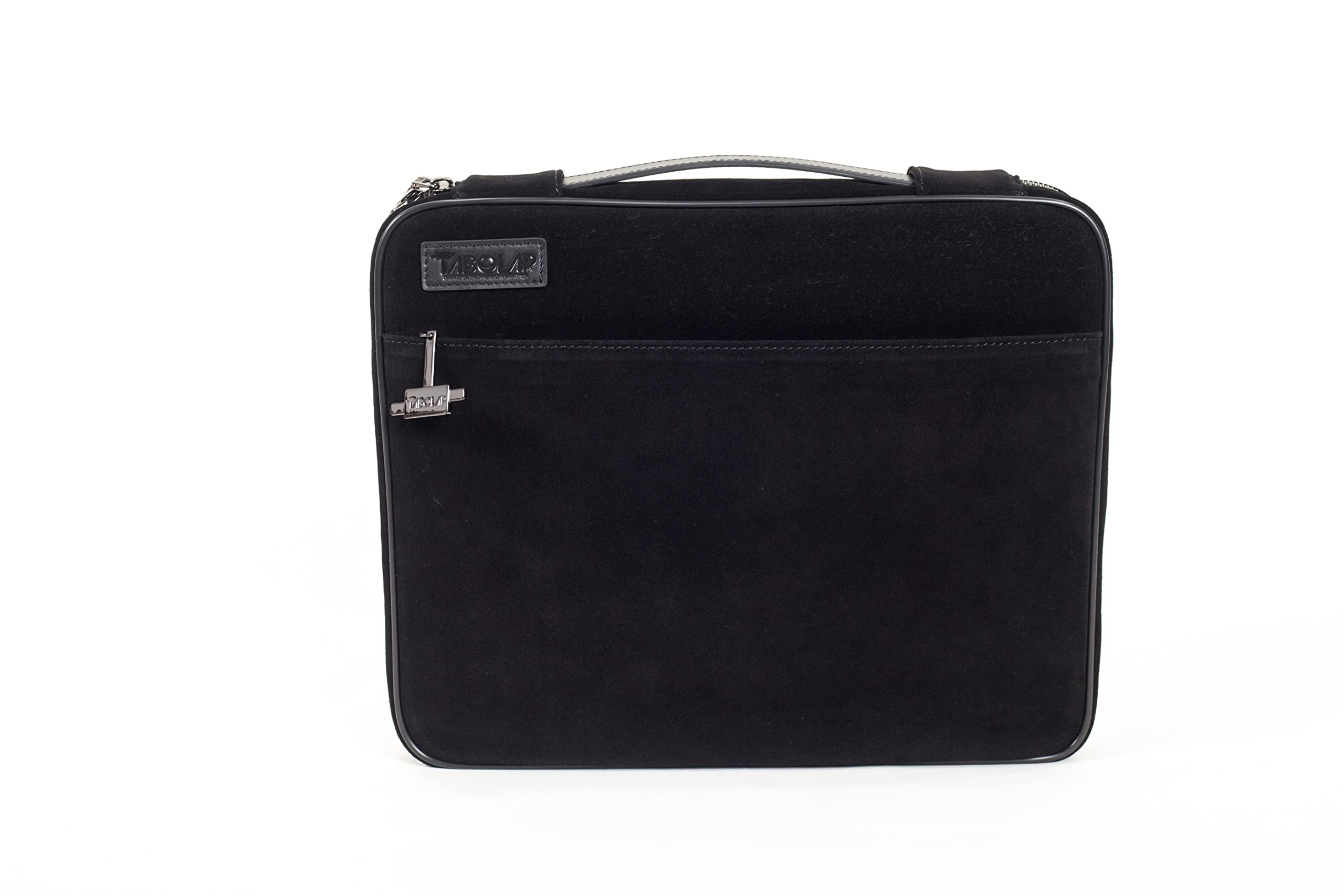 Portable Laptop Lap Desk & Sleeve in One | TaboLap Computer Sleeve Convertible to a Non-Slip LapDesk w/a Bottle Cup Holder & 2 Retractable Trays to Left/Right | 13 Inches | Black Neoprene