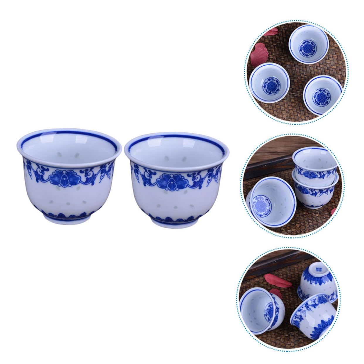 Unomor Lot de 2 bols à thé chinois vintage kung fu, tasses à thé