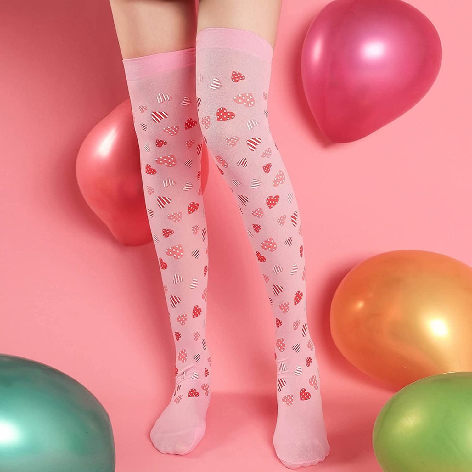 Calcetines Invierno 10 Pares De Calcetines Por Encima De La Rodilla Para Mujer, Patrón De Amor, Medias Largas, Calcetines Gruesos Y Cálidos Calcetines Termicos