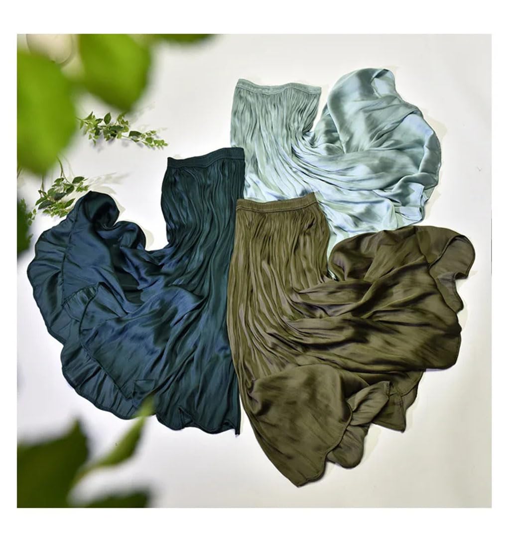 Gonne lunghe elastiche a vita alta lucide setose da donna gonne lunghe da spiaggia casual
