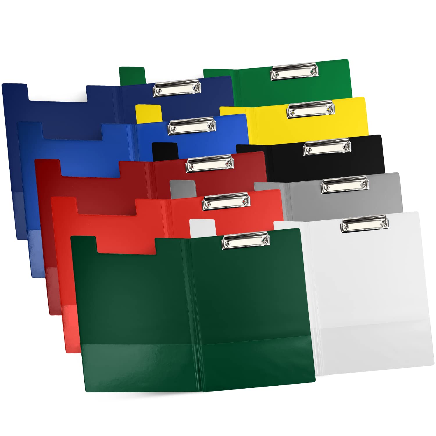 Netuno Pack of 10 Clipboard Folders A4 with Clip Assorted Colours Writing Board with Clip Organiser Folder Clipboard Conference Folder Presentation Folder A4 Briefcase Portfolio โ image 1