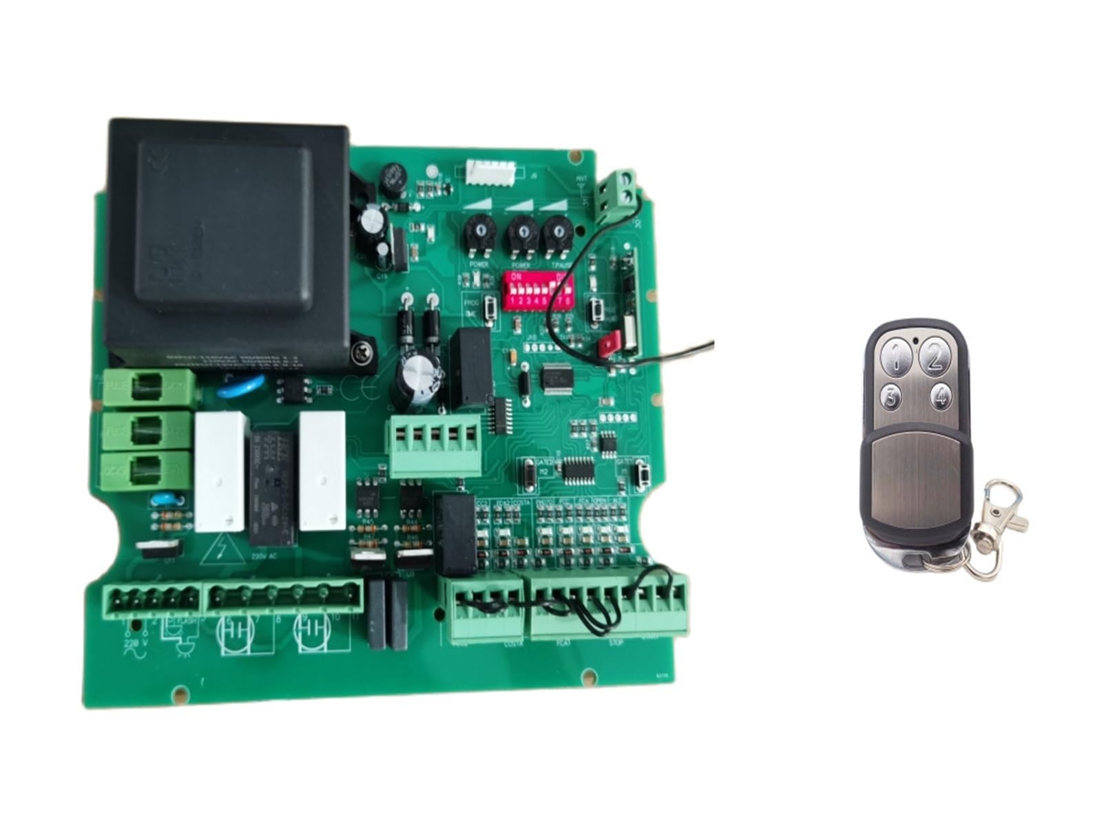 Swing/Sliding Gate PCB 220v AC 433 Mhz NC Model for Double Motor Swing/Sliding Gate Motor Circuit Board(220V Board 6 Remote)