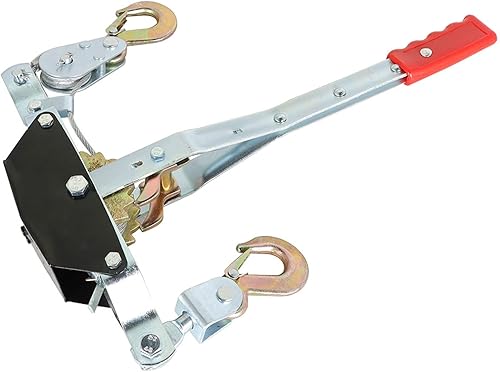 Miniatura 6 de TINVHY Extractor de potencia de doble engranaje de 4 toneladas, cable de acero de 3 ganchos, trinquete de potencia de doble engranaje, herramienta