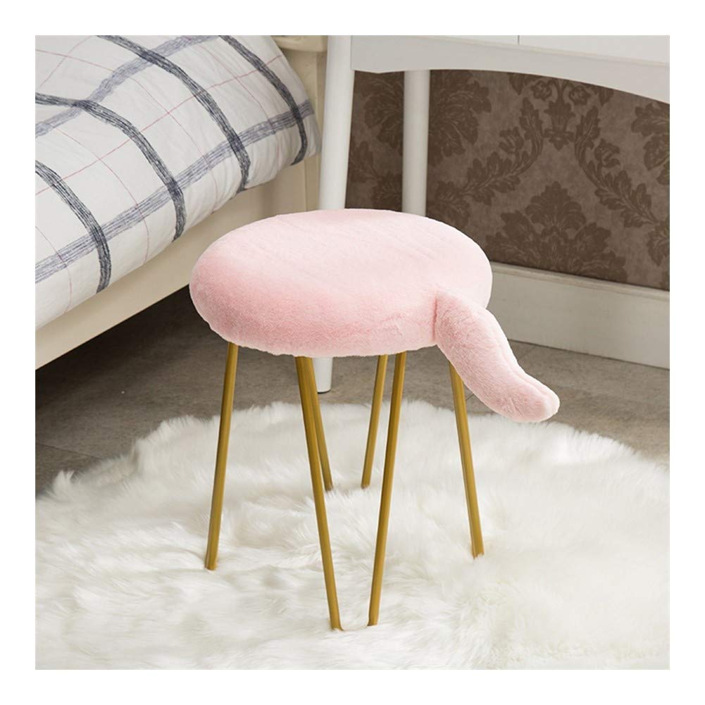 Tabouret de pied ottoman en fer forgé rose pour coiffeuse et salon