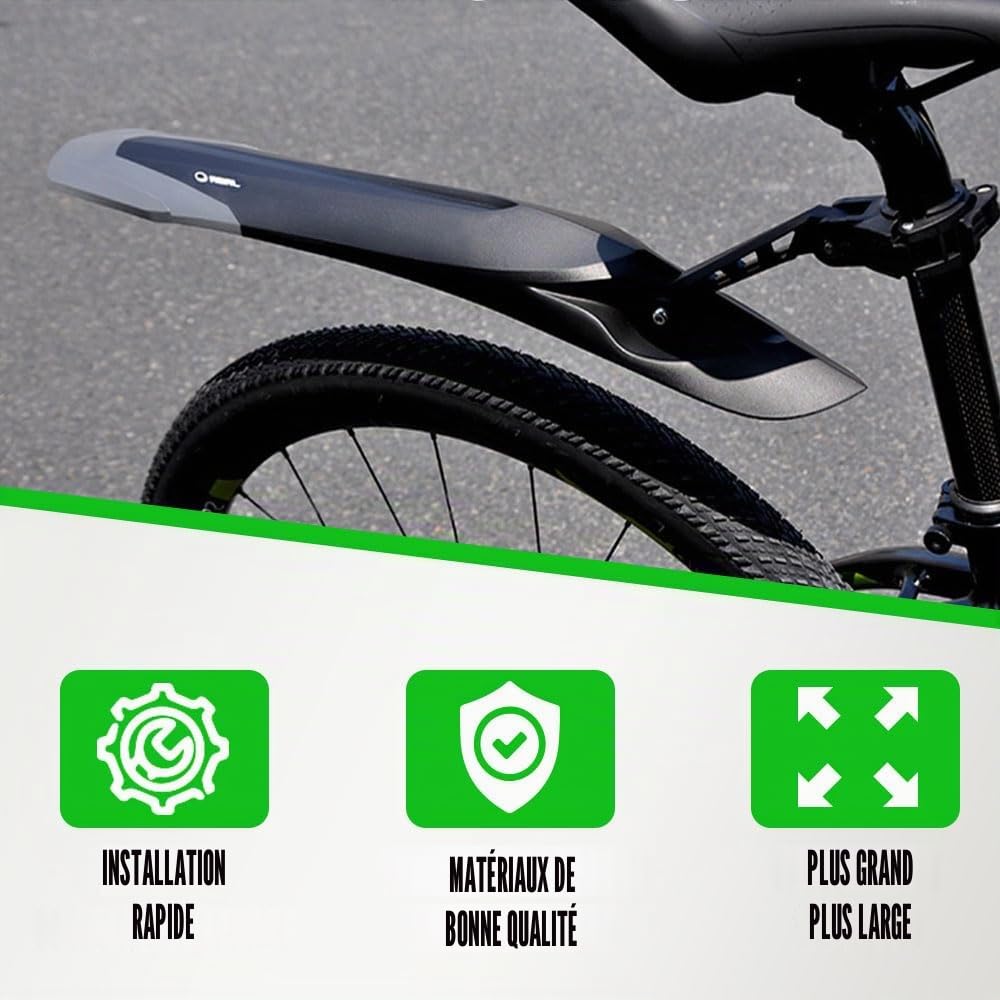 RBRL Set de Garde-boue pour Vélo [24-29 Pouces] - Garde-boue Universel à Démontage Rapide pour Vélo, VTT, MTB, Protection Arrière Contre les Éclaboussures et la Saleté