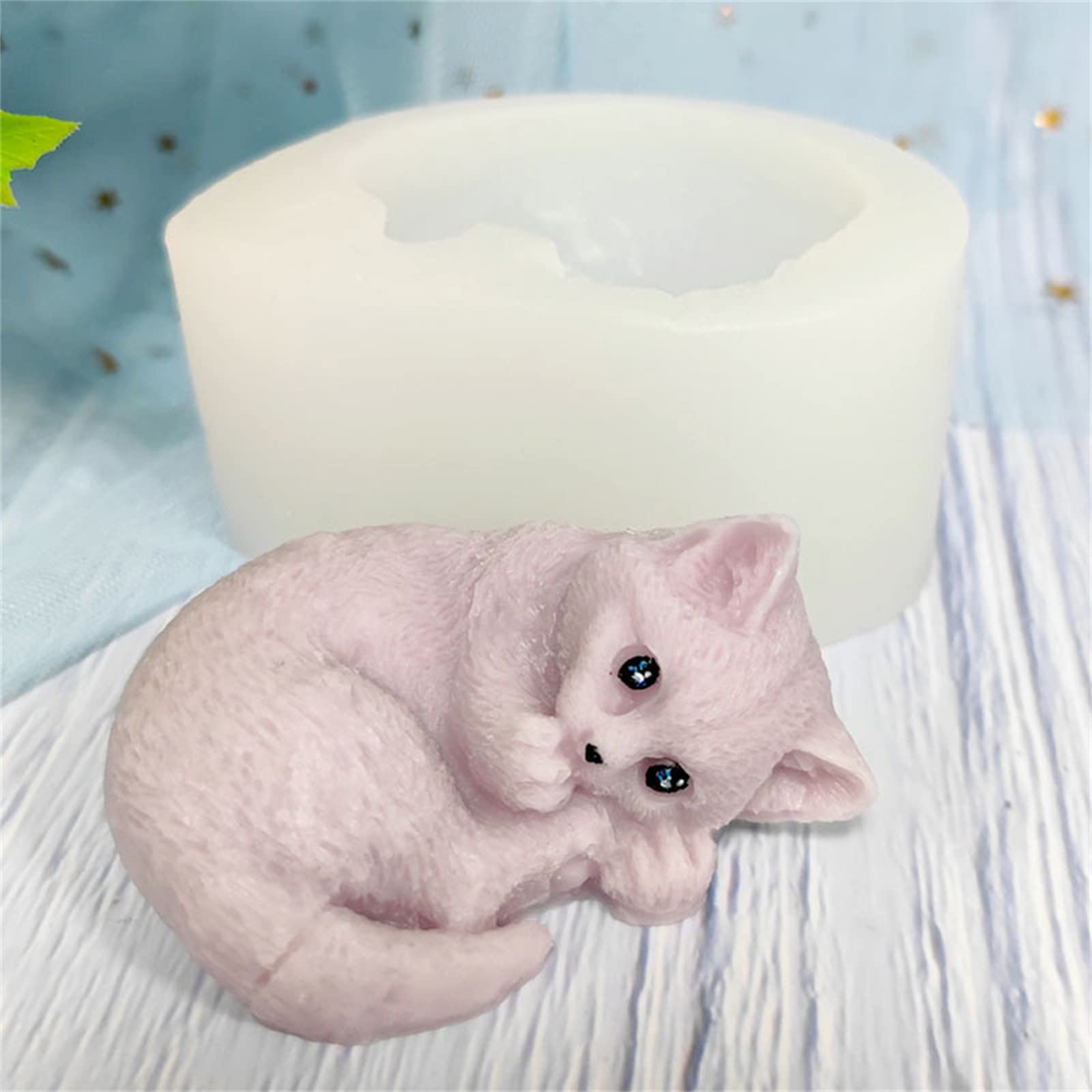 Stampo In Silicone Per Gatti 3D – Gatto Addormentato Per Resina, Sapone, Candele Fai Da Te