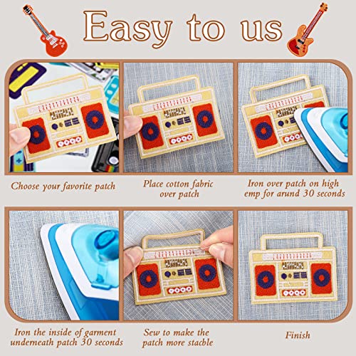 Xunyee XUNYEE-PATCHES-13 48 Pcs Music Style Patches Stickers Music Theme Iron thumb #5