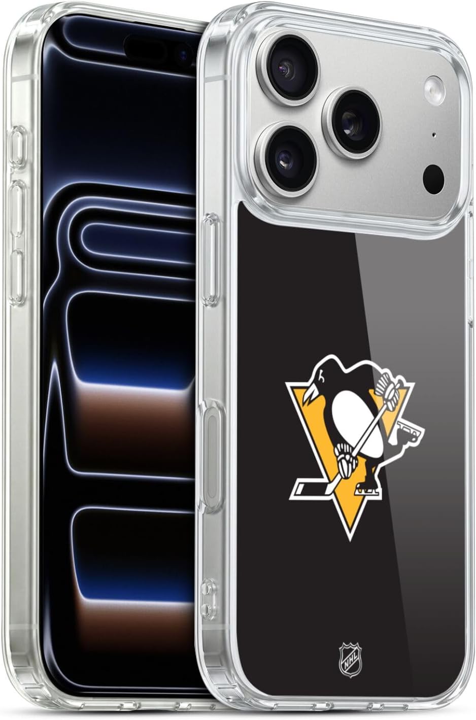 Head Case Designs Officially Licensed NHL Plain Pittsburgh Penguins Gel Case [Military Grade Protection] Compatible with Apple iPhone 17 Pro