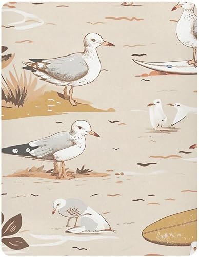 Miniatura 2 de Kigai Fitted Crib Sheet for Boys Girls,Surfing Pigeon Jersey Knit Baby Sheet for Standard Crib and Toddler Bed Mattresses, Cozy Soft Breathable, 28