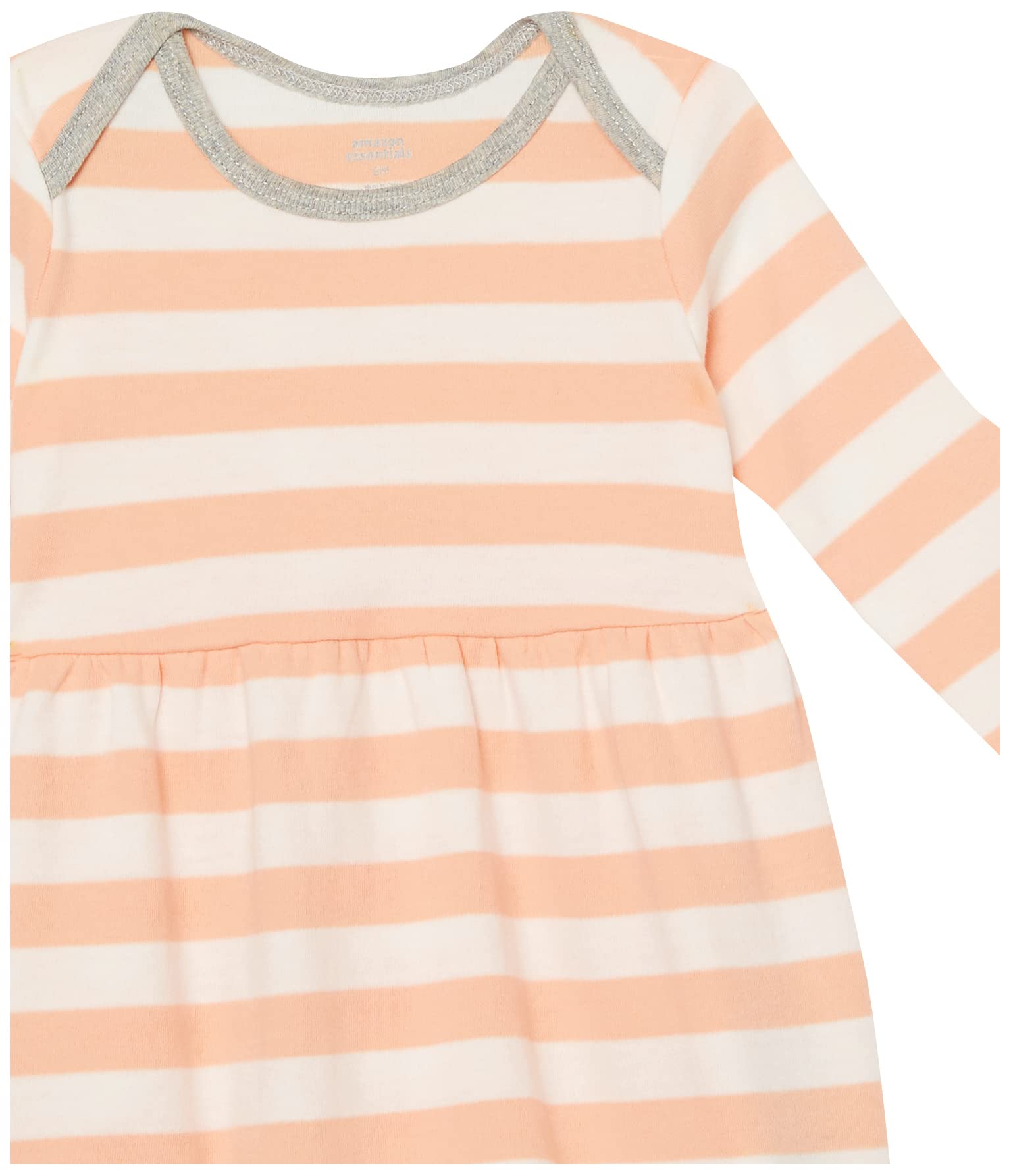 Amazon Essentials Abito In Cotone A Maniche Lunghe Bimba 0-24, confezione da 3