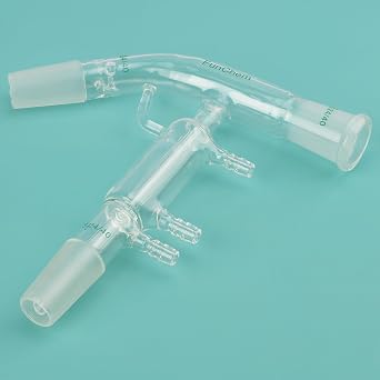FunChem Glass Short Path Distillation Head, High-Efficiency Optimal Separation and Precision Control Distillation Apparatus for Lab Distillation, 3-Hose Connection, 24/40 Joint