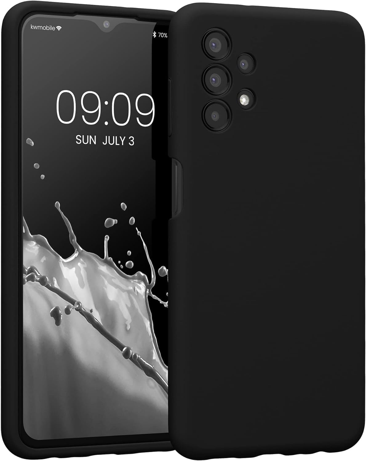 LIRAMARK Silicone Soft Back Cover Case for Samsung Galaxy A13 4G (Silicone Black)-picture-43