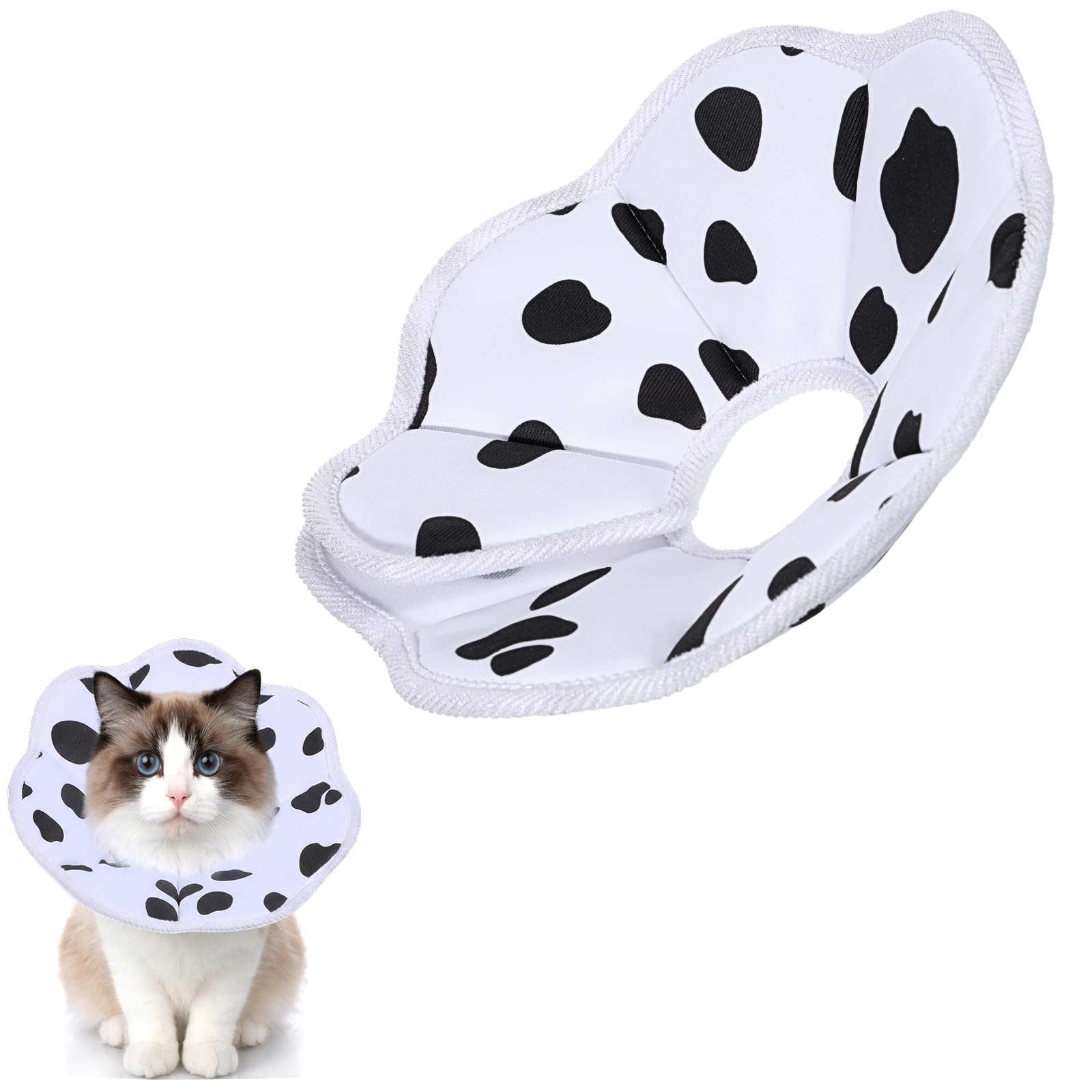YBEATY Cat Cone Collar Soft Adjustable Lightweight Cat Recovery Collar to Stop Licking Protective Cats Neck Cone After Surgery for Small Animal Cats Kittens Puppies After Surgery Grooming (Style 3, S) — image 1