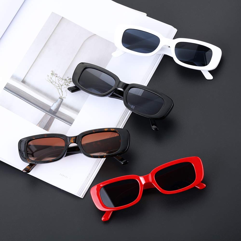 Paquete de 12 lentes de sol rectangulares de color a granel de los años 90 Y2K para despedida de soltera