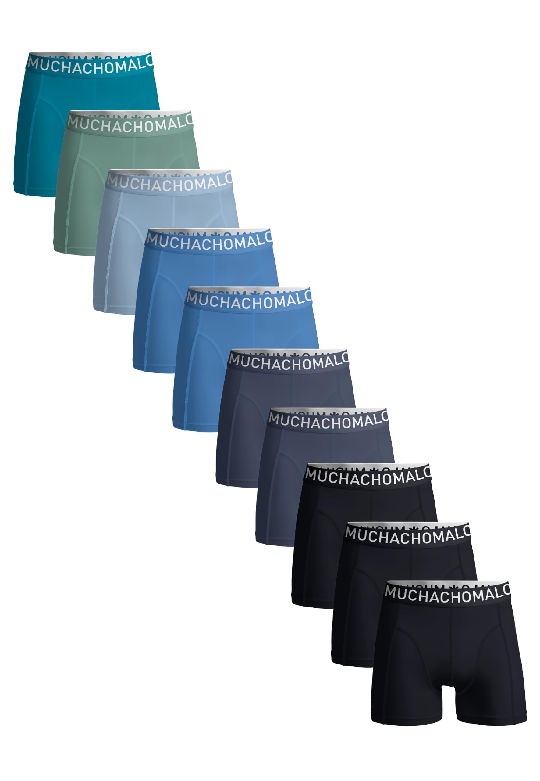 Muchachomalo Calzoncillos para Hombre, Ropa Interior Lisa de Algodón para Hombre, Pack de 10 Unidades, Bóxers Lisos de Corte Clásico con Cintura Elástica
