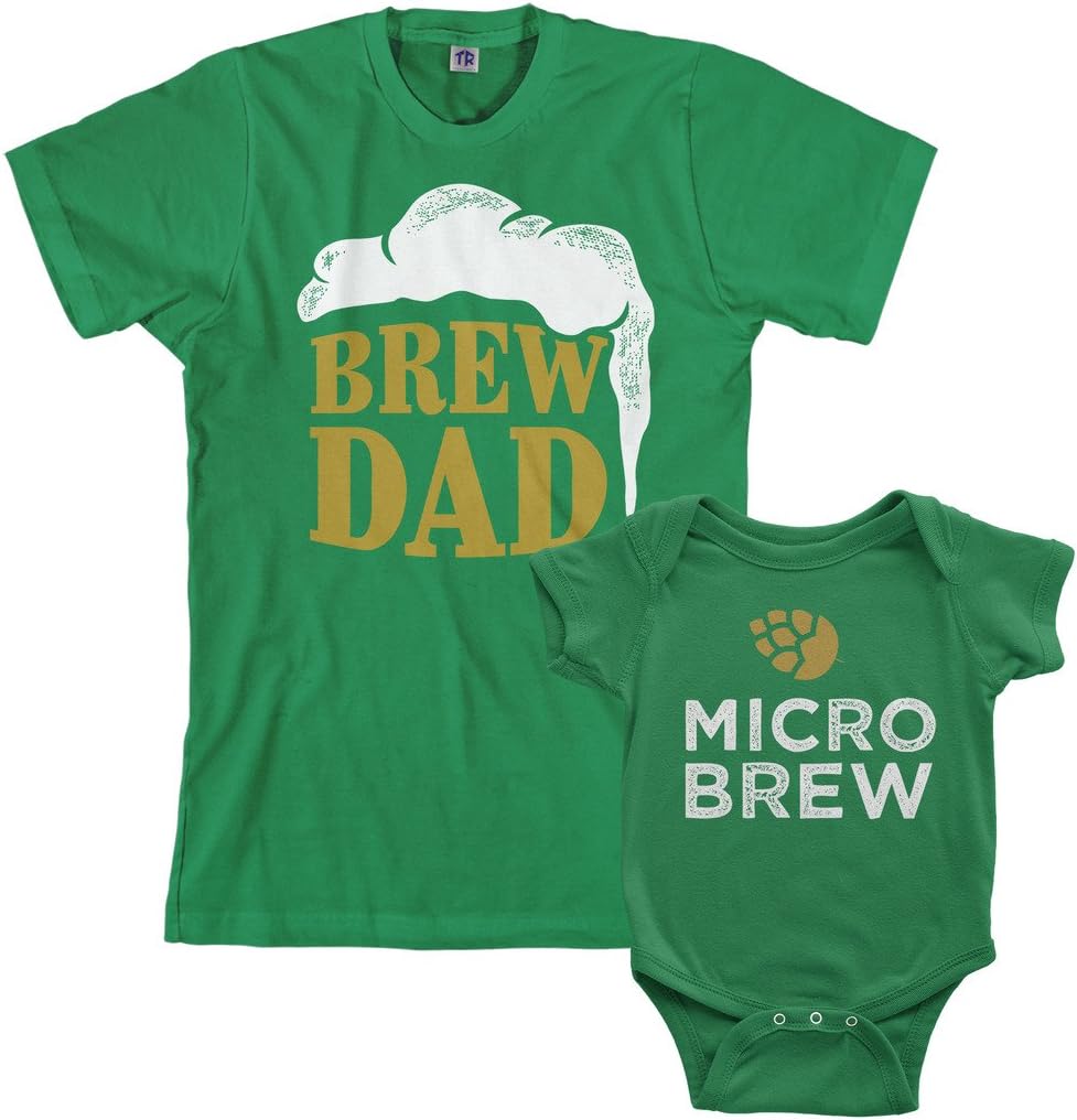 Threadrock Brew Dad & Micro Brew Infant Bodysuit & Men's T-Shirt Matching Set