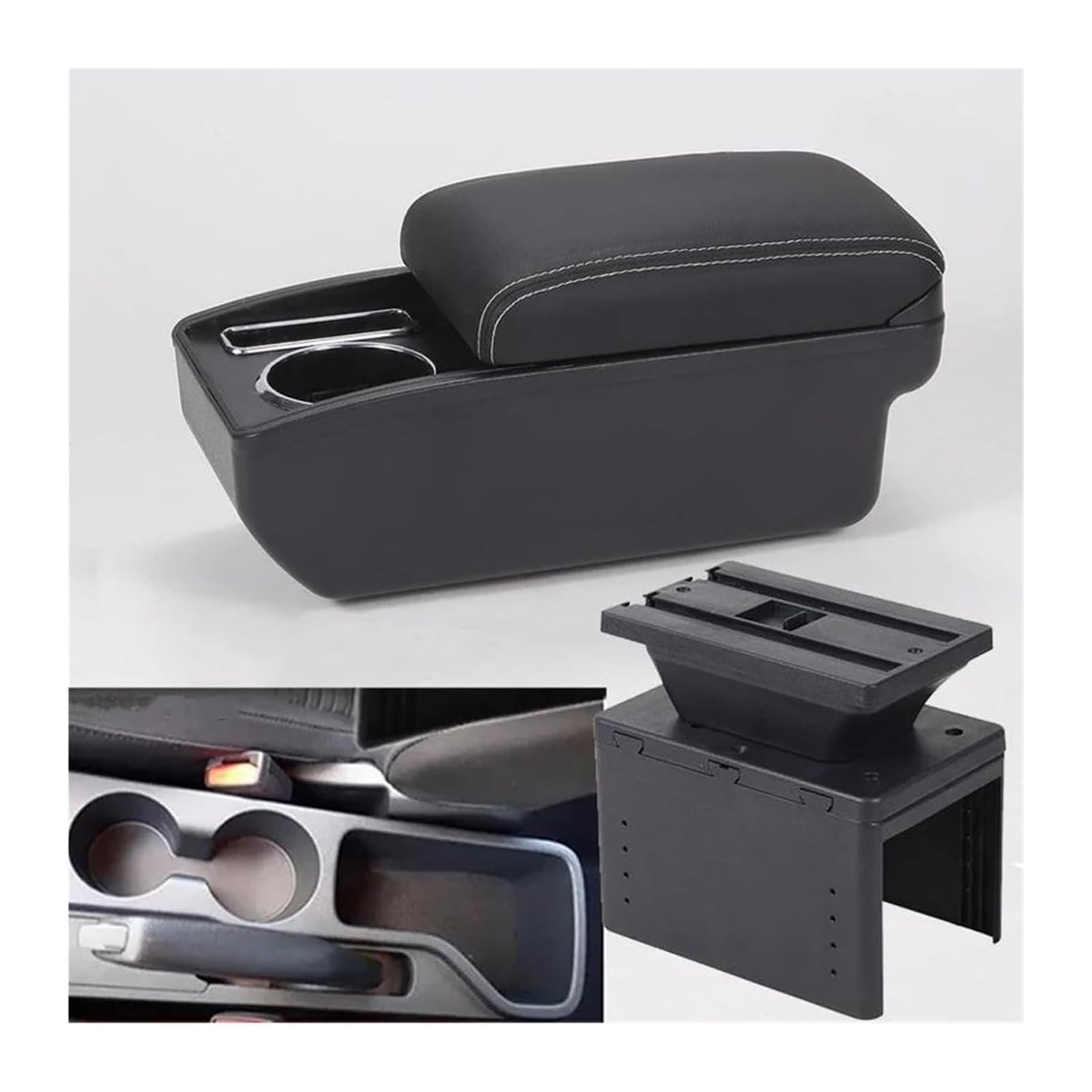 Hckclmbmzw B3 Black White 6Usb For Hyundai I20 2021 2022 Interior Parts Center Console Car Storage Box Auto Accessories Armrest Car Armrest Center Console(B3 Black White 6Usb)