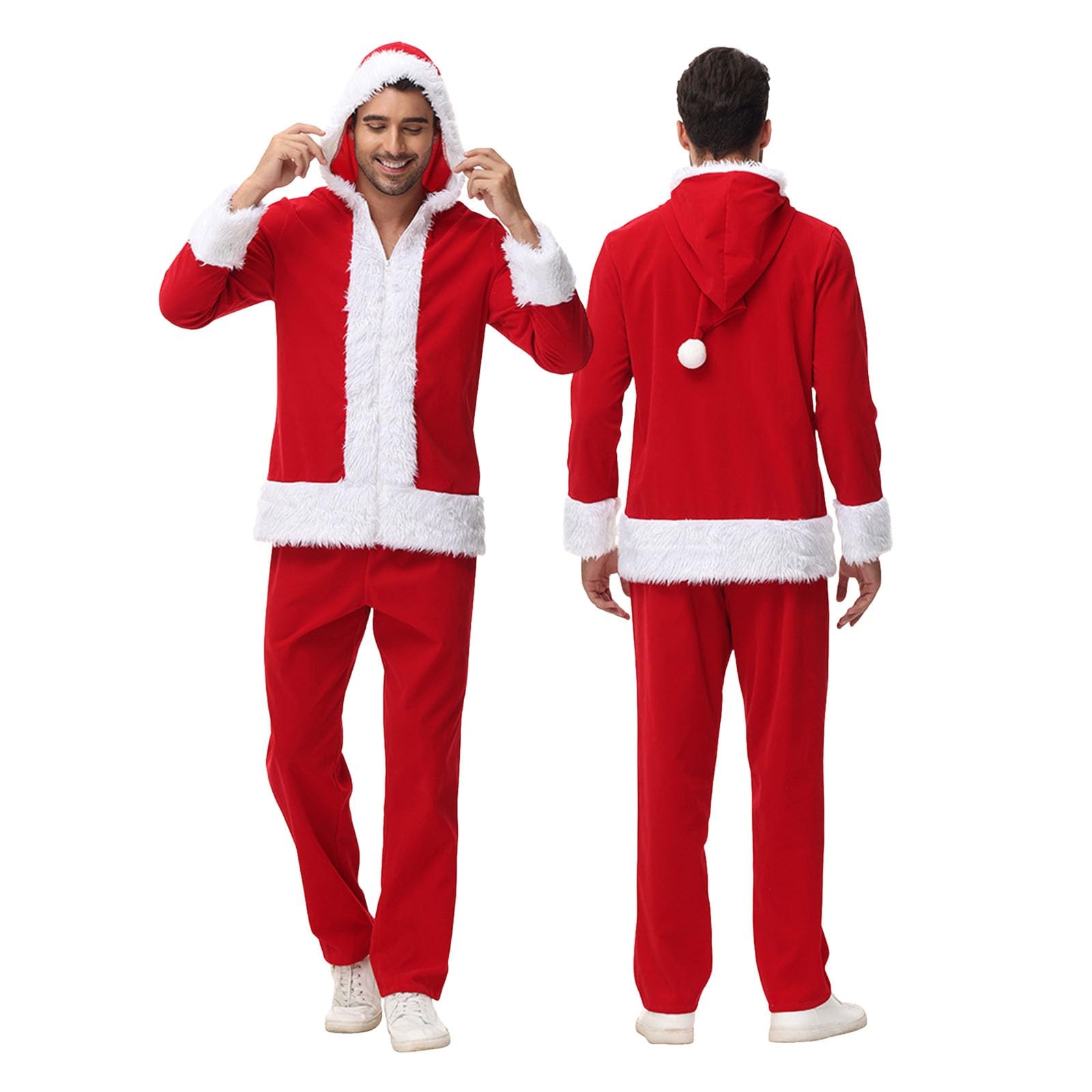 Déguisement Père Noël Adulte Costume Pere Noel Grande Taille, Chaud Doux Mignon Élégant Et Unique Convient Le Nouvel an Les Fêtes Les Morphologies C'est Le Choix Idéal