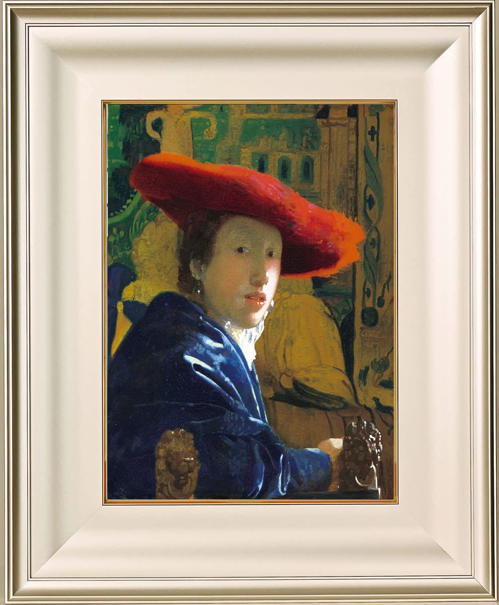 Amazon.co.jp: 絵画 フェルメール 赤い帽子の女 名画 インテリア