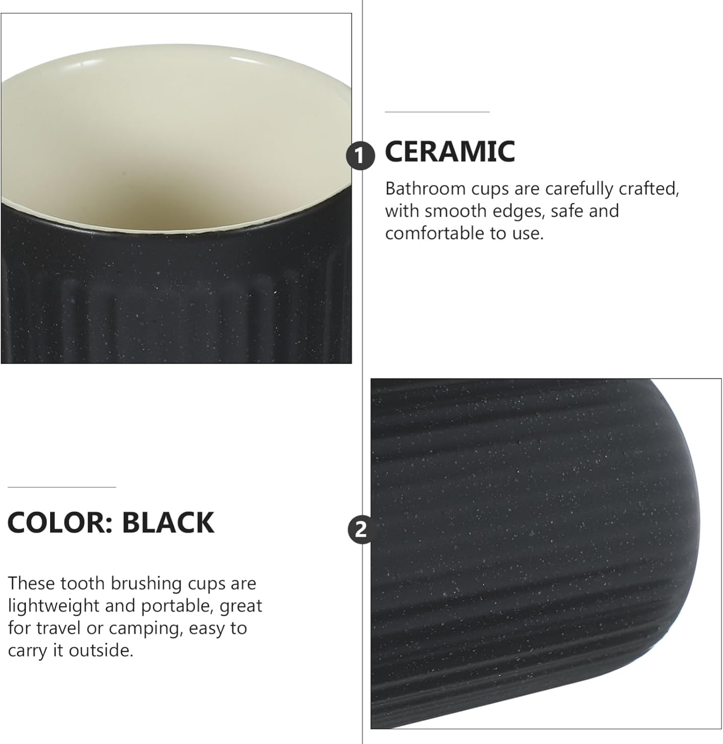 6pcs Vintage Toothbrush Cup Reusable Bathroom Drinking Tumbler for Mouthwash Home Use for Hotels and Guesthouses