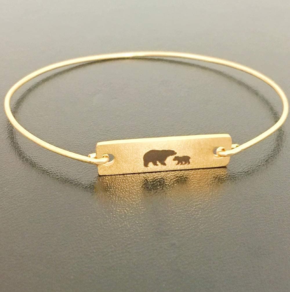 Mama Bear with 1 Cub Bracelet First Time Mom Gift, Grandma, New Mother Jewelry Bangle Avg Size Woman - Image 4