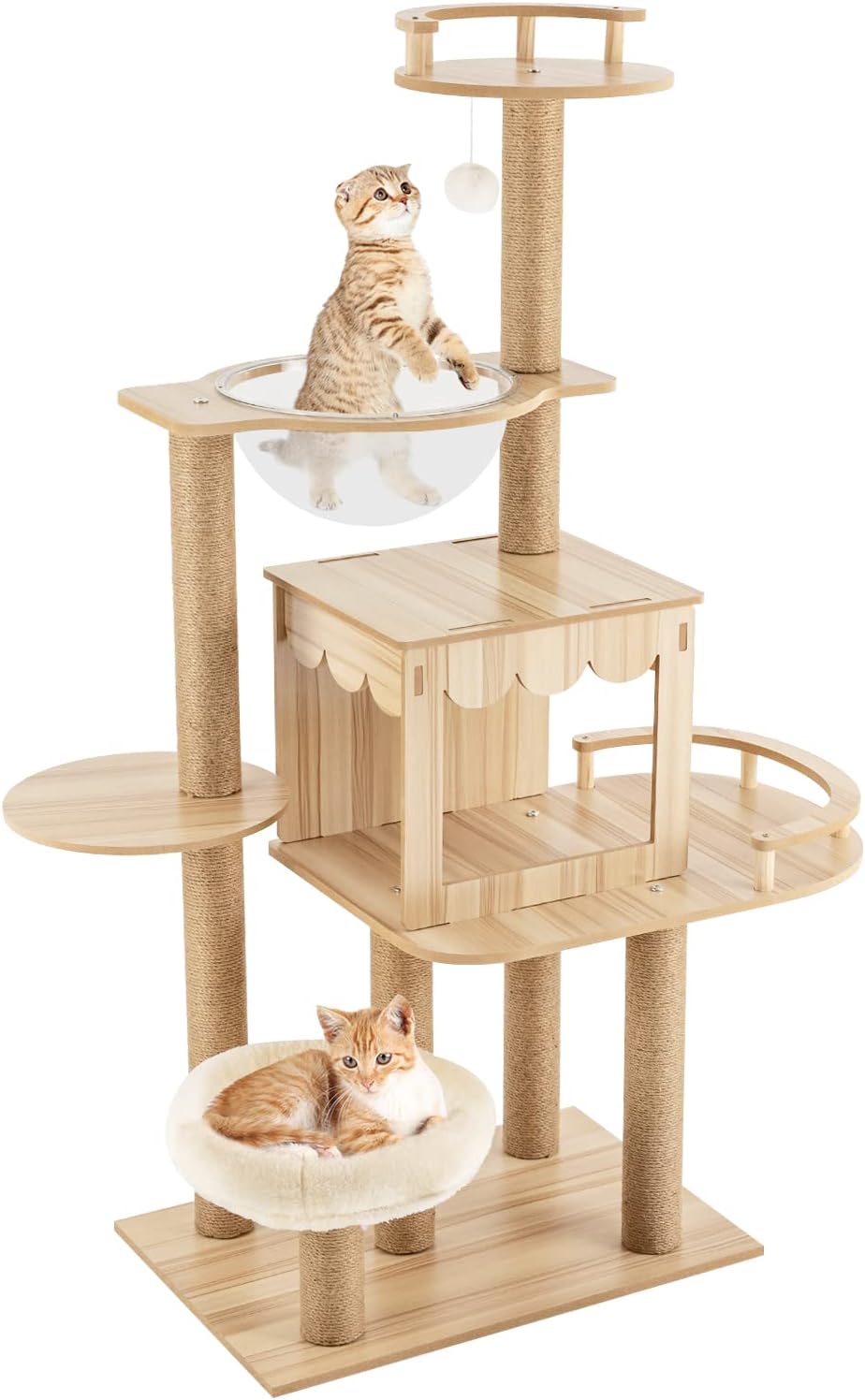 Cat Tree Cat Tower for Indoor Cats, Wooden Modern Cat