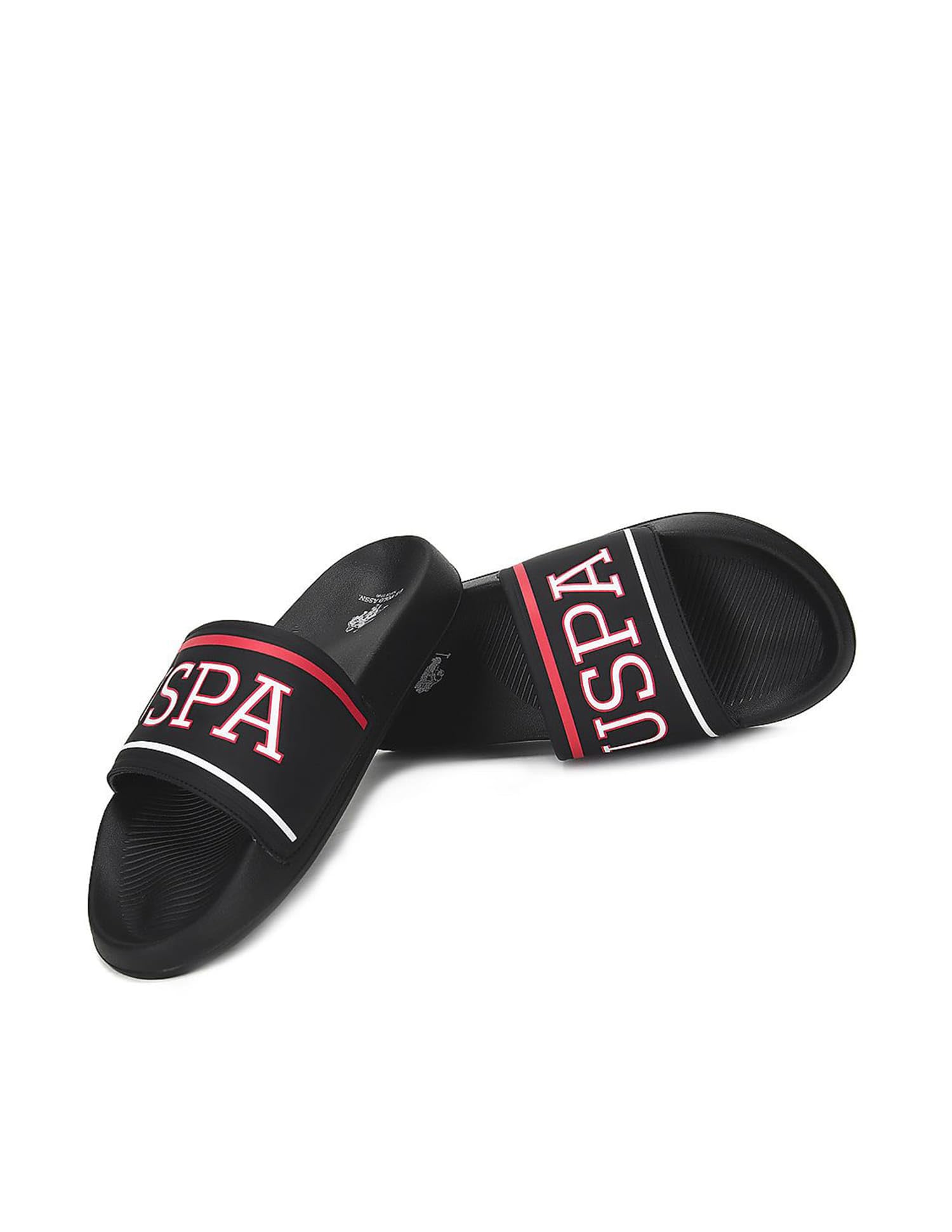 U.S. POLO ASSN. USPA CLOYEE Black Sliders Flip Flops for Men - Image 1
