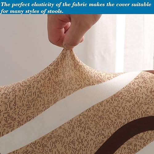 Miniatura 7 de HFCNMY Fundas para taburetes redondas, paquete de 4 fundas elásticas redondas para taburetes de bar, fundas de asiento de taburete de bar, fundas