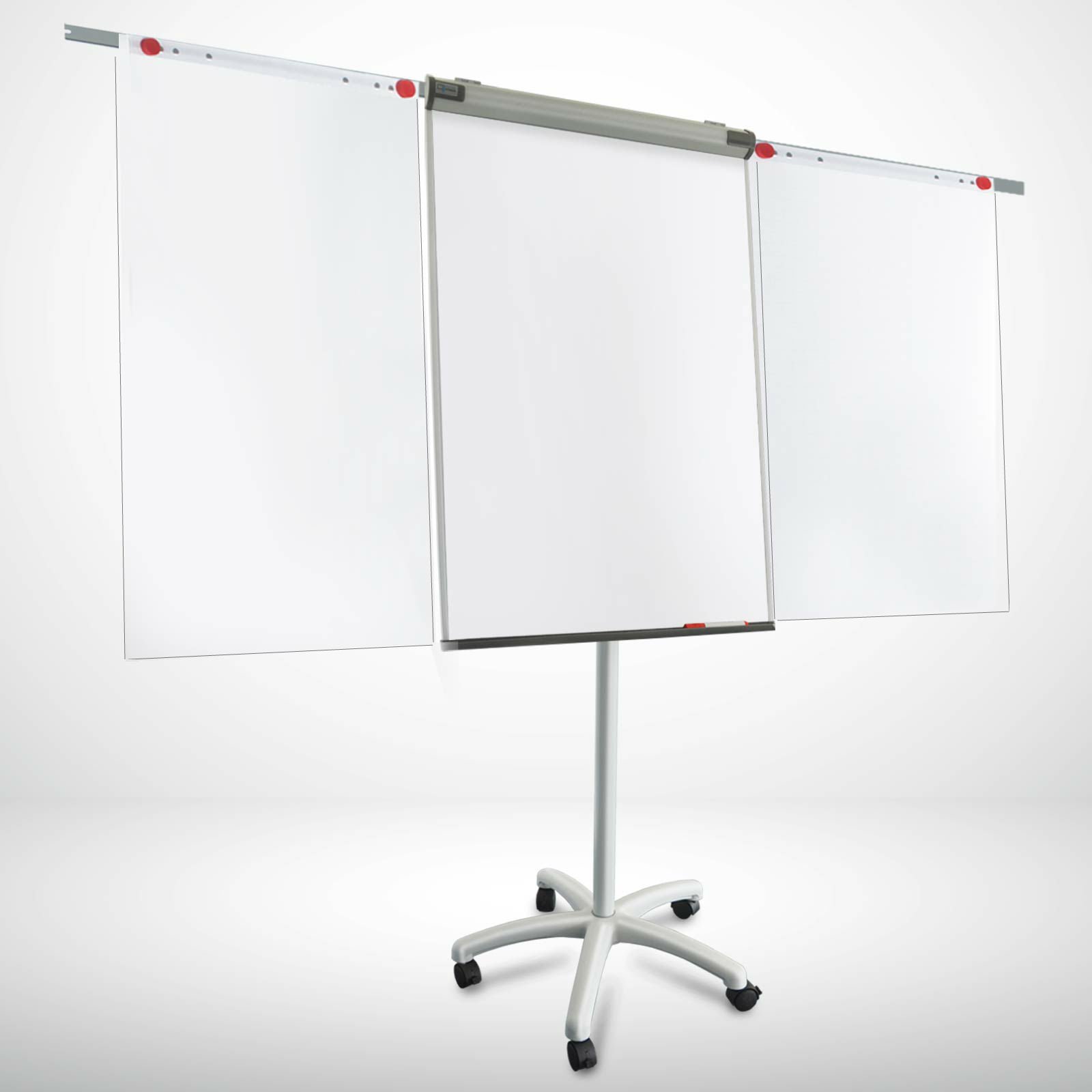 Lavagna Fogli Mobili - Lavagna Magnetica con Cavalletto a Rotelle Bloccabili, Lavagna Portablocco, Doppia Funzione ed Altezza Regolabile fino a 225 cm - Pirania