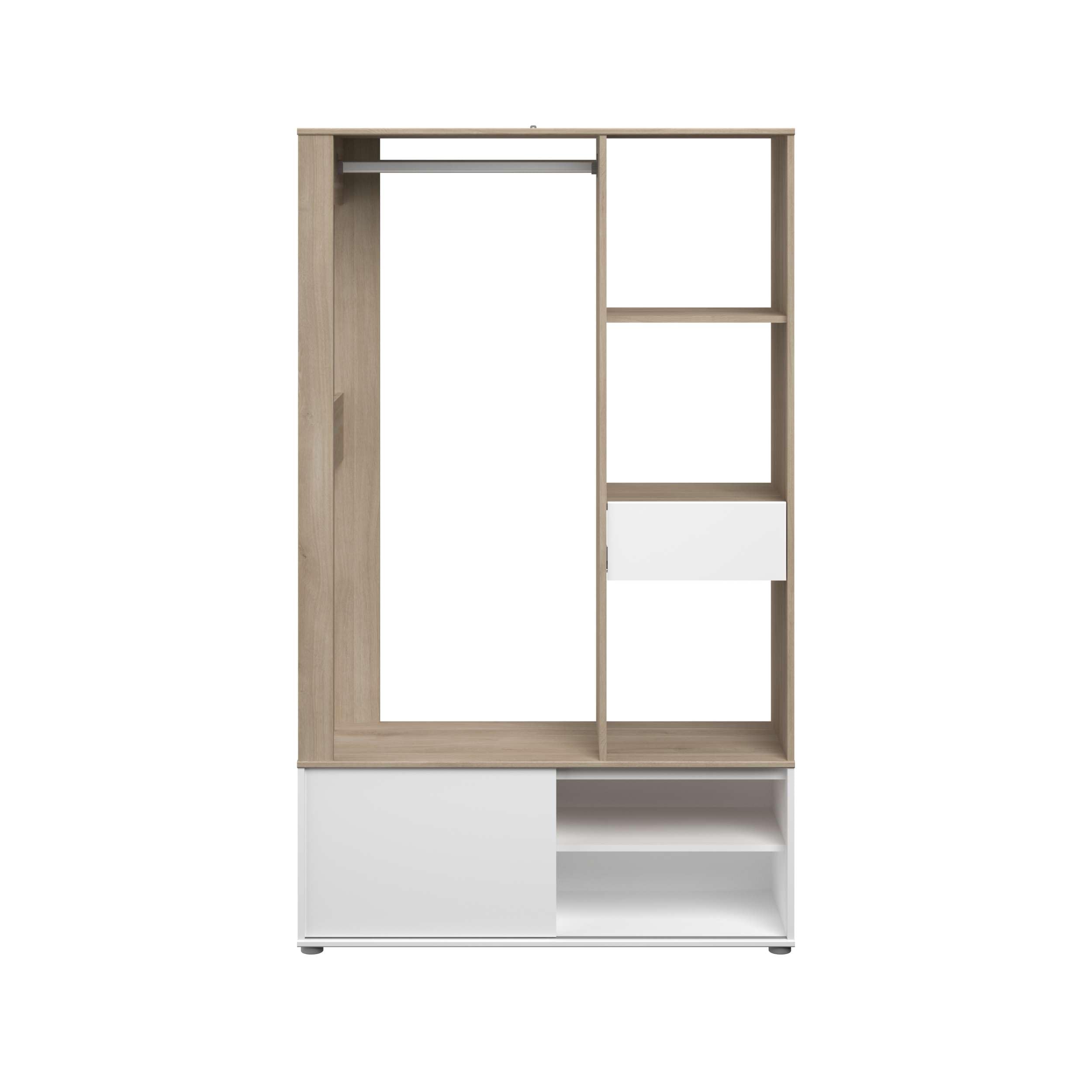 Miroytengo Recibidor Woody Color Roble y Blanco Entrada recibidor Mueble Auxiliar Varias Opciones almacenaje 183x110x40 cm