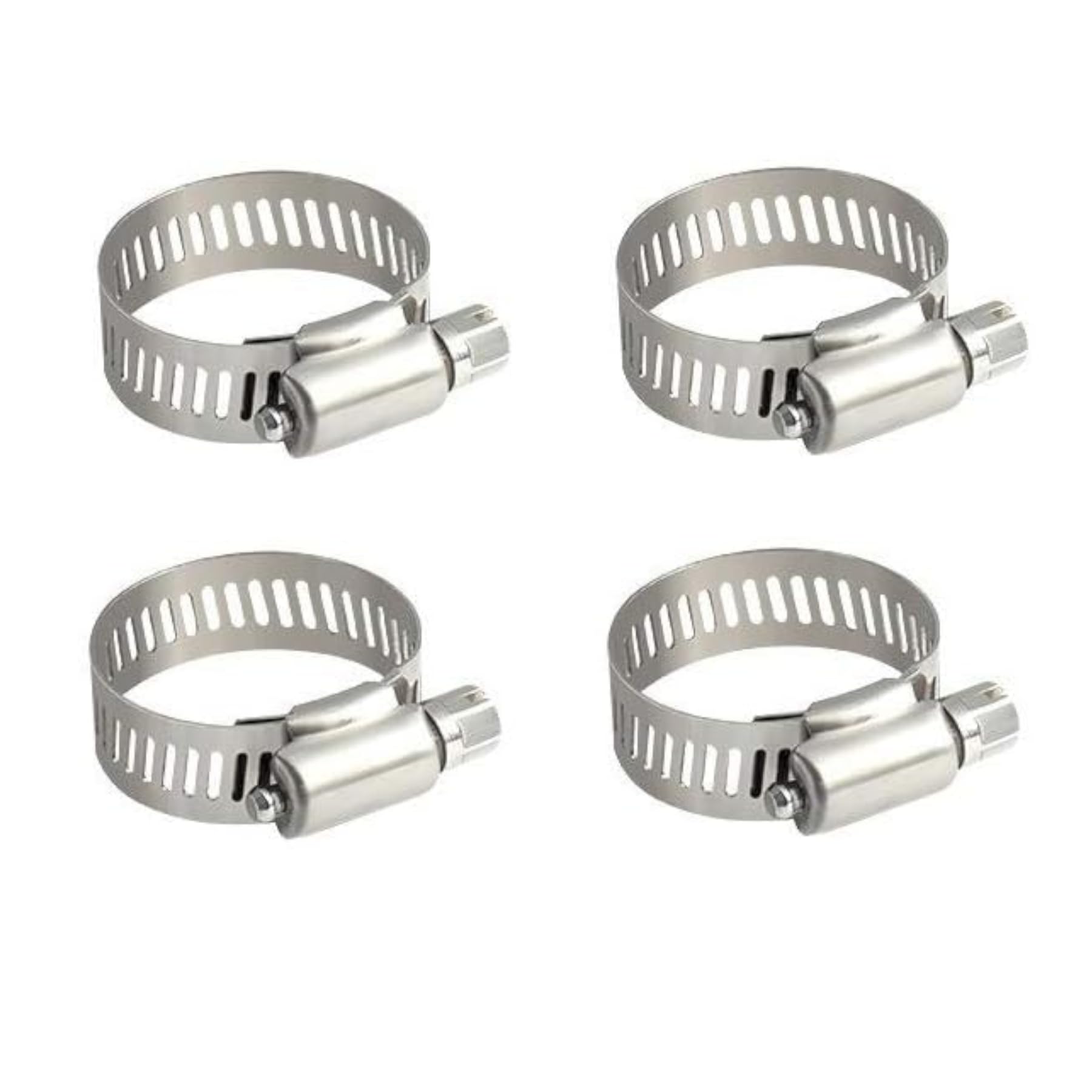 4pcs Gi Hose Clips - Adjustable Worm Drive Pipe Clamps For Securing Hose Connections In Gas Lines, Water Pipes, Industrial Hoses, Oil Pipes, And More (22MM TO 30MM)