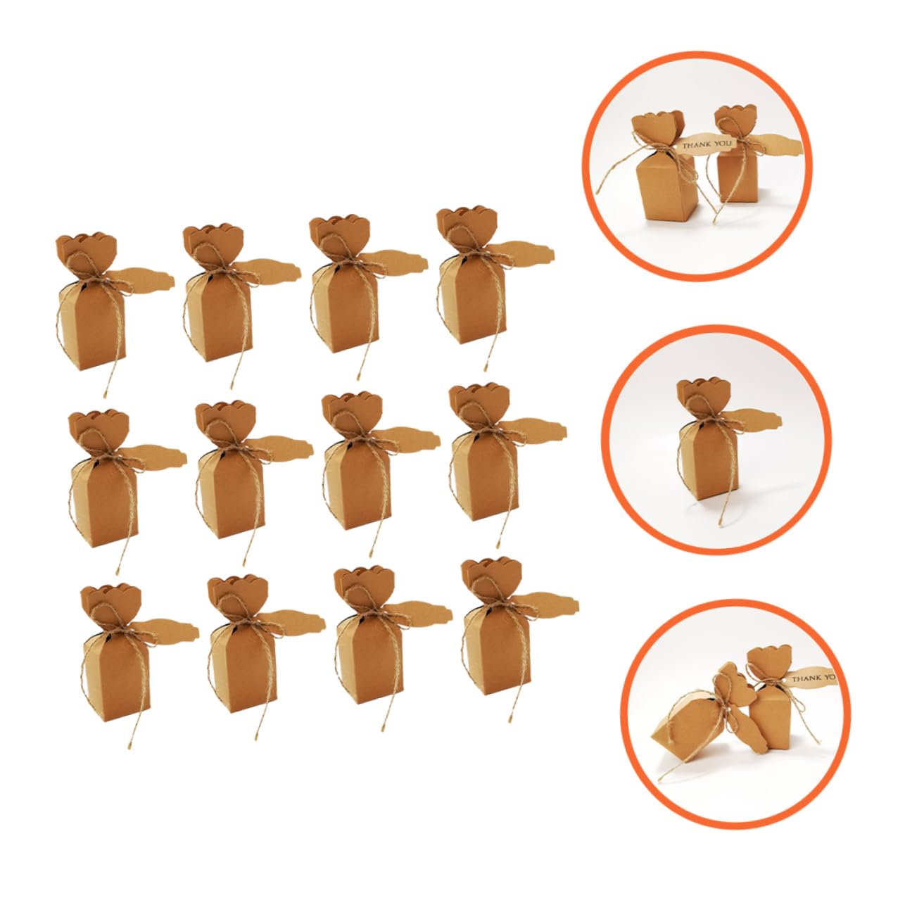 Mini Boite Cadeau 50 Boîtes à Bonbons En Kraft | Style Vintage Pour Mariage, Fête Boîtes Bonbons Kraft