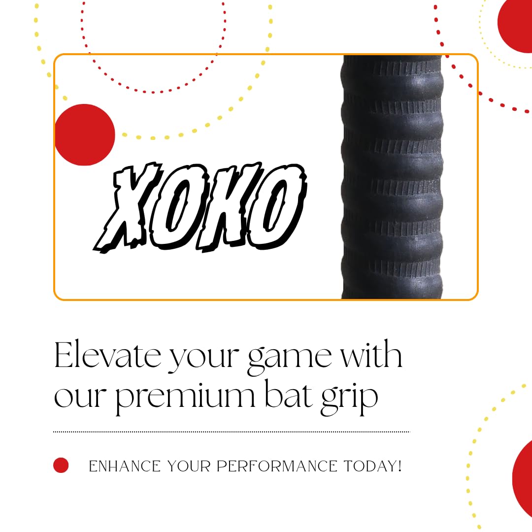 XOKO Cricket Bat Coil Grip, Anti-Slip Rubber Handle, Ultra Tacky Performance Grip for Enhanced Control, Pack of 1 (BLACK) 1