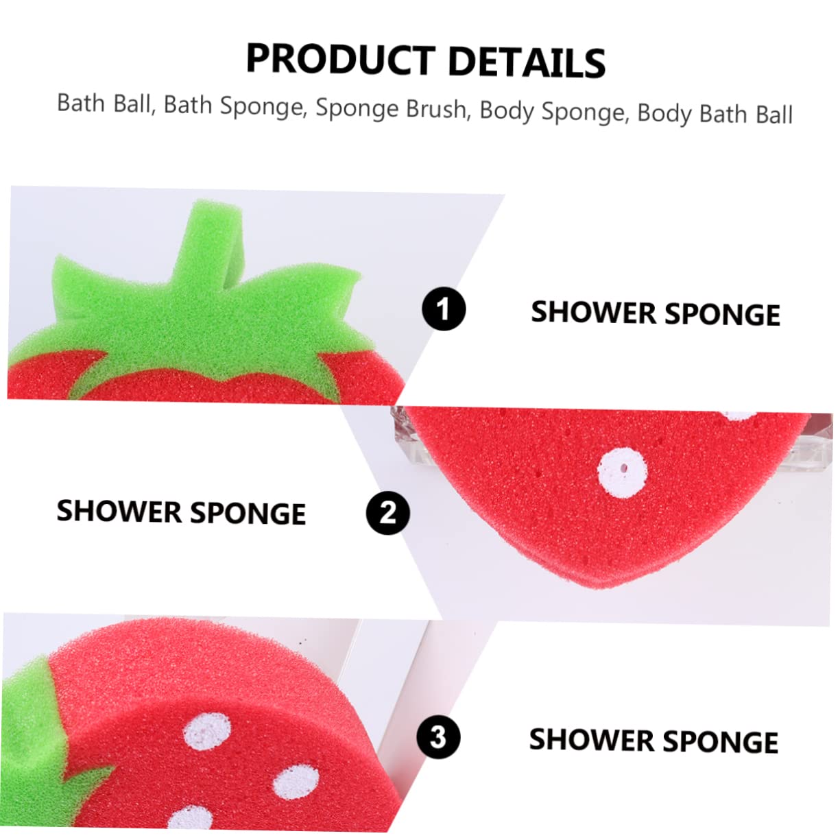 Beavorty 12 Piezas Bola de baño para niños esponja de lavado para niños depurador de cuerpo infantil esponjas esponja de baño para niños esponja corporal para niños Fruta rojo