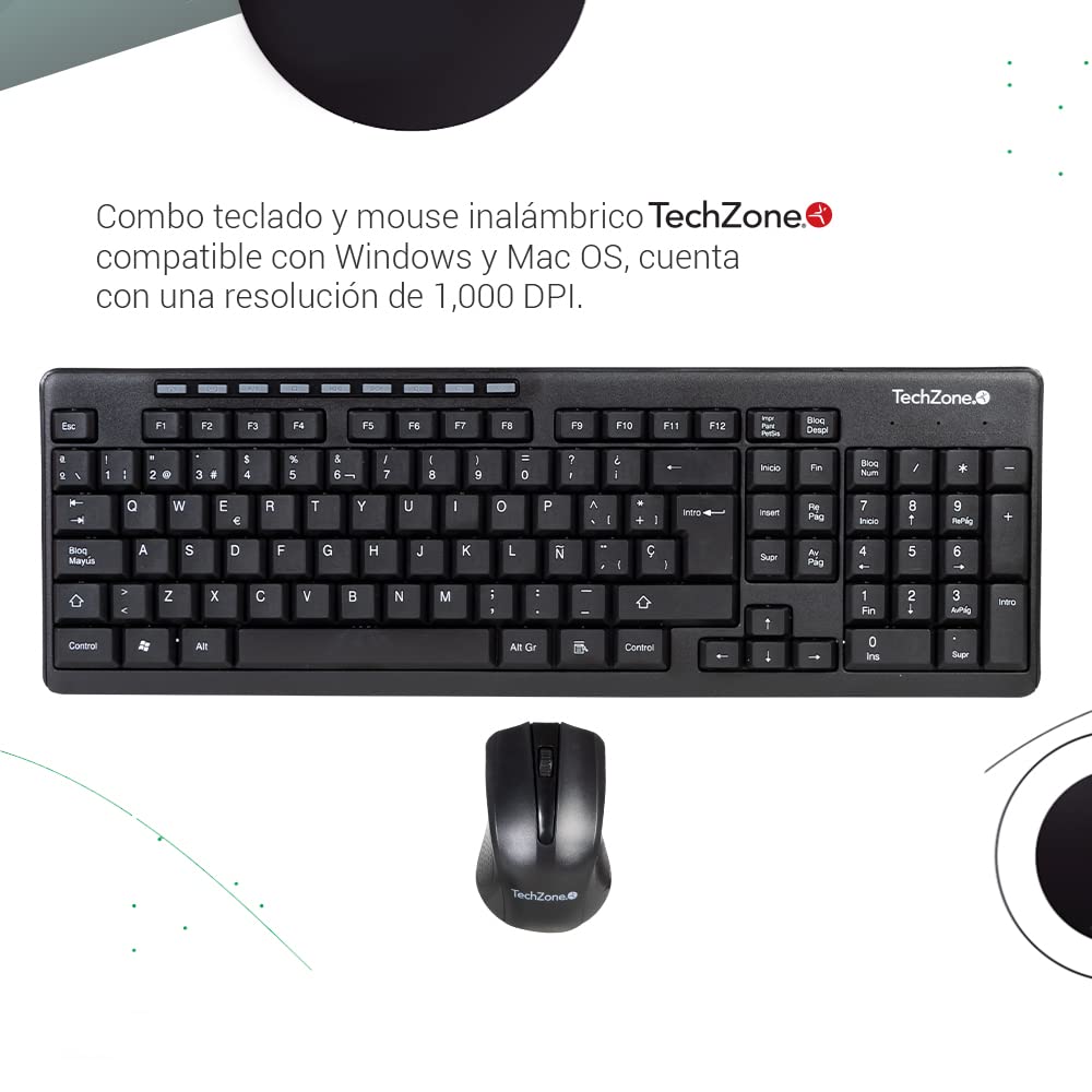 Logitech Mouse TECHZONE Kit Mouse Y Teclado Inalámbrico Color