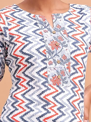 Image of feranoid Women Cotton Printed Short Kurti | Short Kurti for Women | Printed Cotton Kurti