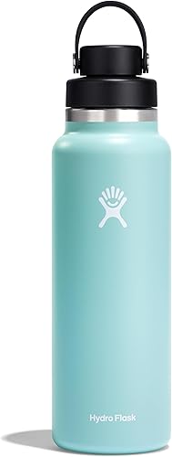 Hydro Flask Botella de agua Acero inoxidable aislado Tapa de boca ancha para chug, antiderrames, a prueba de fugas en rocío de 40 onzas