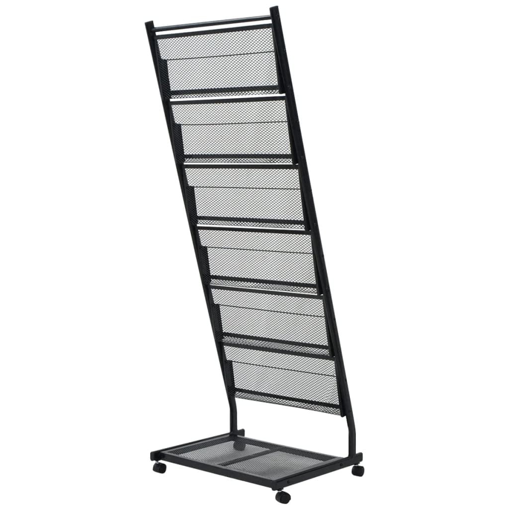vidaXL Porte-revues Porte-journaux Etagère à magazins 47,5 x 43 x 133 cm Noir A4