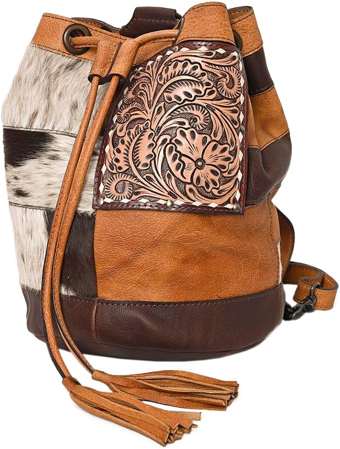 Western Handbag, American Darling Bucket, Hair On Genuine Leather, Women's Bag