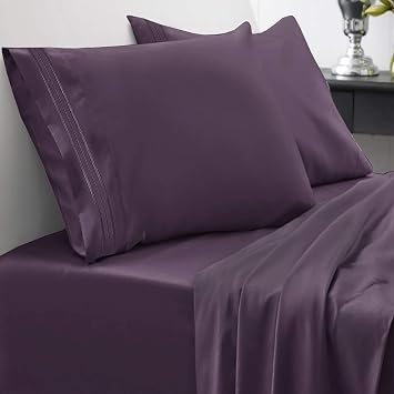 Sweet Home Collection 1800 Thread Count Sheet Set Soft Egyptian Quality Brushed Microfiber Sheets Luxury Bedding Set with Flat Sheet, Fitted Sheet, 2 Pillow Cases Pack of 6