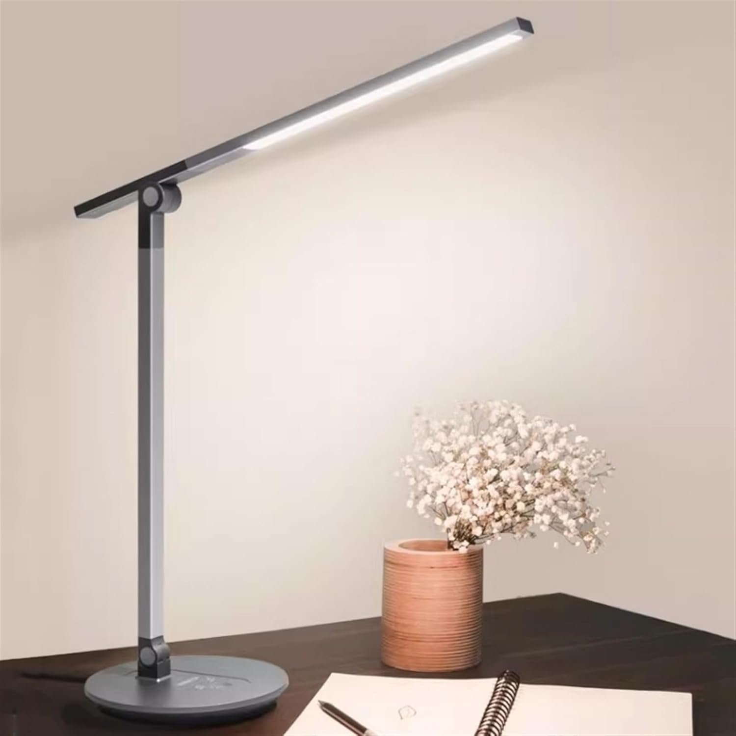 Lampa Biurkowa Led, Lampa Stołowa Do Ochrony Oczu Z 15 Trybami Oświetlenia, Funkcją Pamięci Dotykowej, ściemnialna Lampa Do Czytania I Pracy W Domu I Biurze