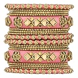 Aheli Ethnic Handmade Silk Thread Faux Stone Studded Bangle Set Chuda Indian Wedding Wear Fashion...
