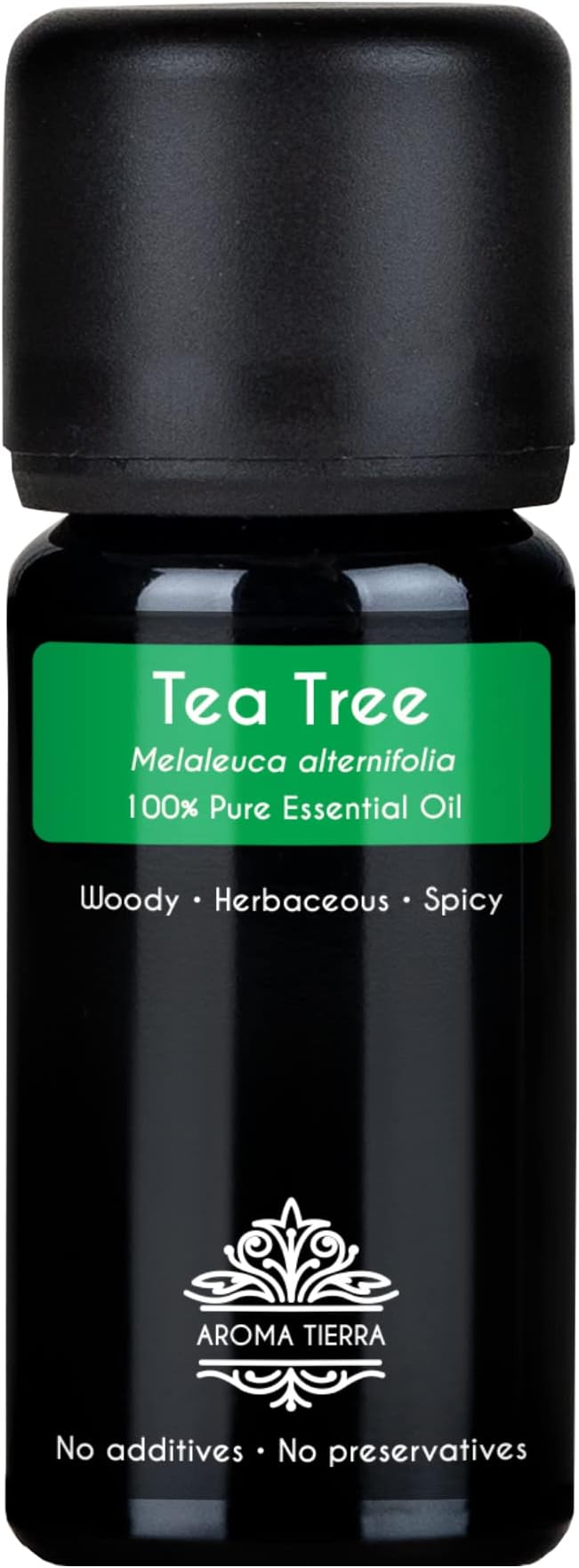 Aroma TierraTea Tree Essential Oil (Australian Melaleuca) - 100% Pure - For Hair Dandruff, Face Acne, Skin, Nail Fungus, Diffuser - 10ml