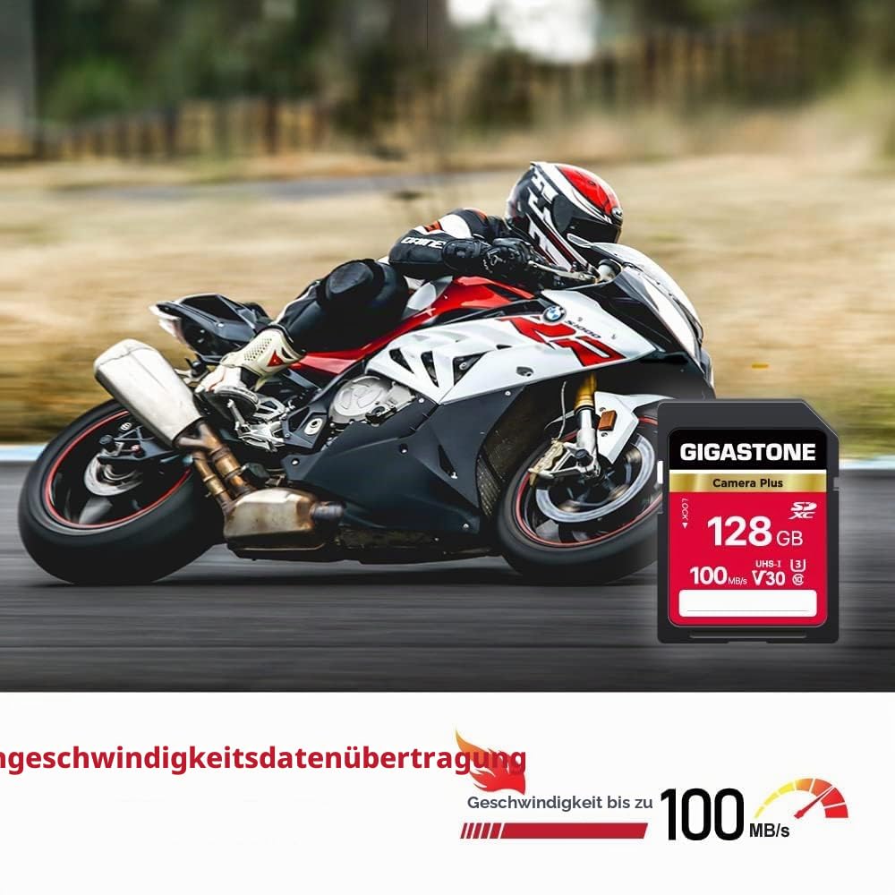 GIGASTONE 128GB SDXC Speicherkarte 2er-Pack, Kamera Plus, bis zu 100 MB/s, für Videoaufnahmen mit Digitalkameras von Canon Olympus, V30 UHS-I U3 Klasse 10
