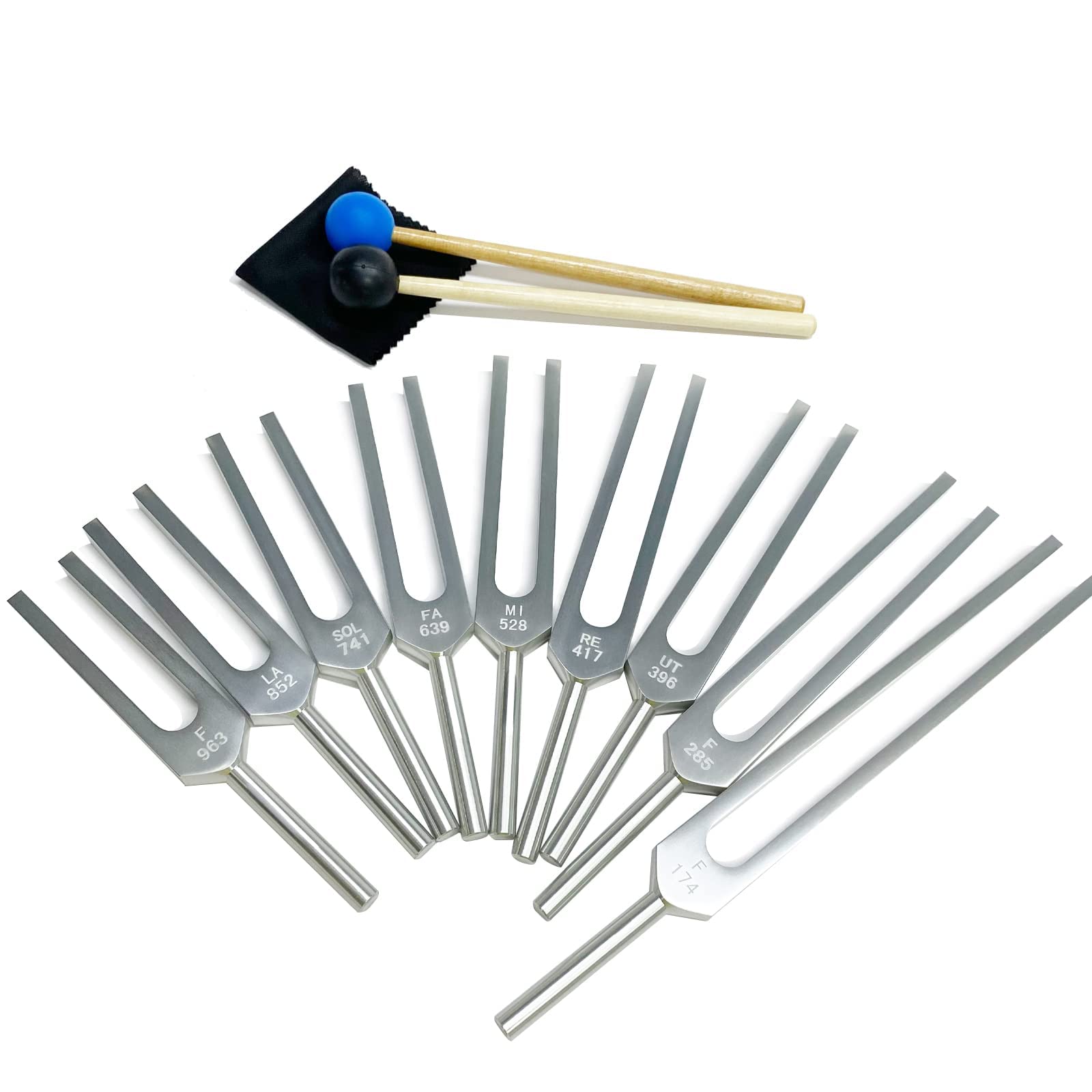 Solfeggio Tuning Fork Set - BEAUTI4U Solfeggio Tuning Forks for Healing,174 Hz 285 Hz 396 Hz 417 Hz 