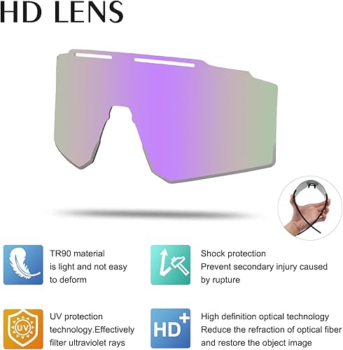 Vista 109 de OULAIQI Cycling Sunglasses Polarized Sunglasses for Cycling Men Women with 1 Lens or 3 Interchangeable Lens Baseball Glasses
